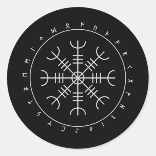 Aegishjalmr Runes Stickers Round