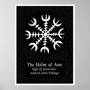 Ægishjálmr – Viking Helm of Awe Norse Protection Poster