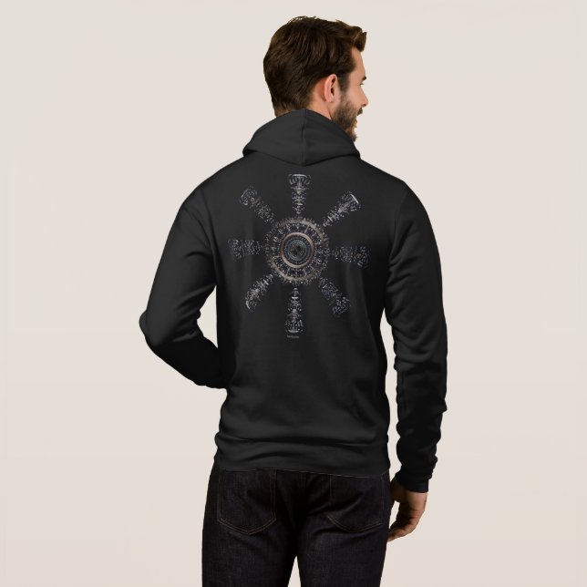 ☼Aegishjalmur – Ancestral and Spiritual Rune☼ Hoodie (Back Full)