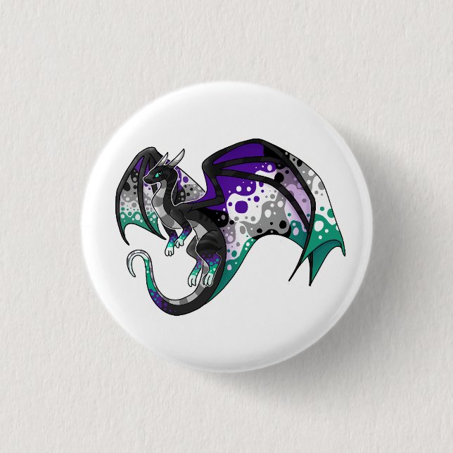 Aegosexual Pride Dragon Button (Front)