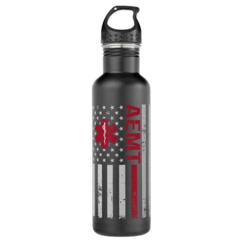 AEMT Advanced Emergency Medical Technician USA Fla Stainless Steel Water Bottle