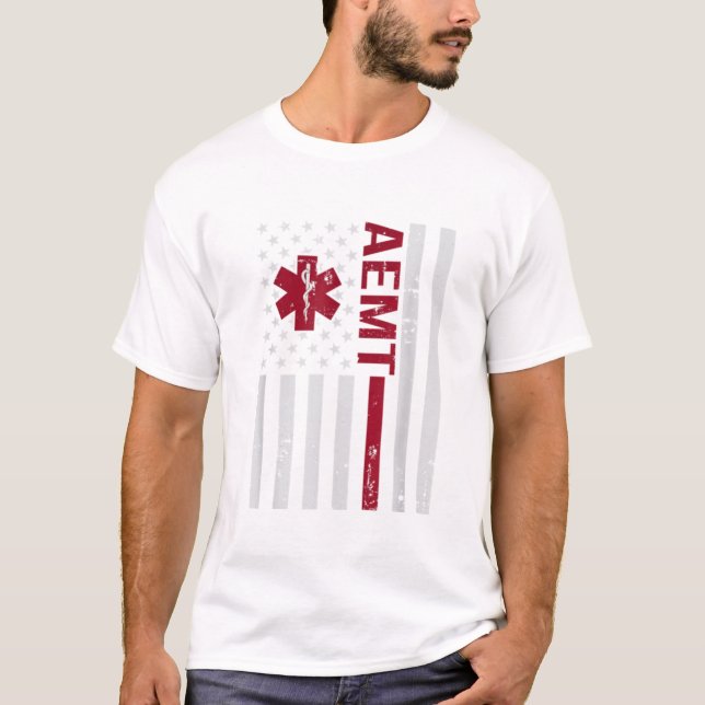AEMT Advanced Emergency Medical Technician USA T-Shirt (Front)