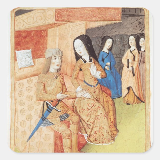 Aeneas and Dido, from the works of Virgil Square Sticker (Front)