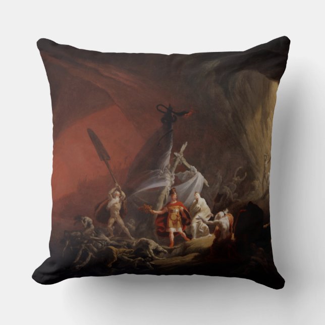 Aeneas and the Sibyl Old Masters Reproduction Throw Pillow (Front)