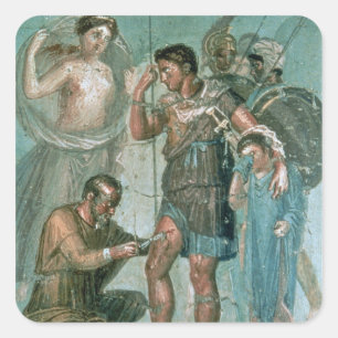 Aeneas injured, from Pompeii Square Sticker