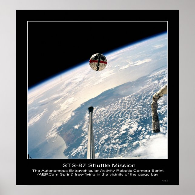 AERCam Sprint free-flying in the v... Poster (Front)