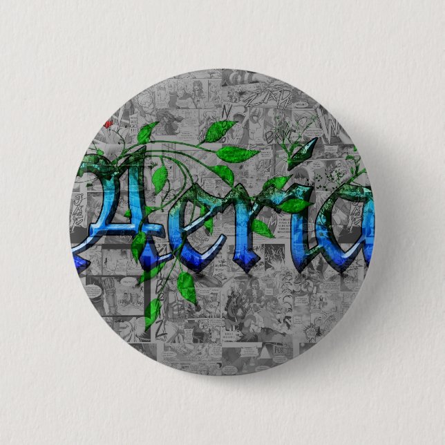 Aeria & Manga Pinback Button (Front)