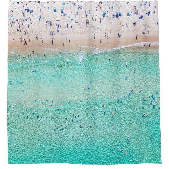 Aerial Bondi Beach, Sydney, summer. Shower Curtain (Front)