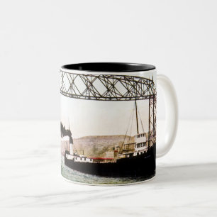 Aerial Bridge and Canal, Duluth, Minn. Two-Tone Coffee Mug