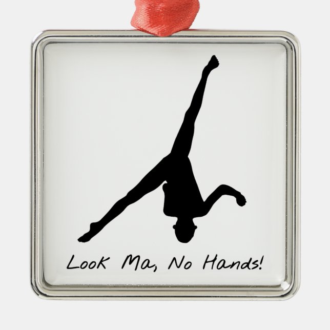 Aerial Cartwheel Gymnastics Metal Ornament (Front)