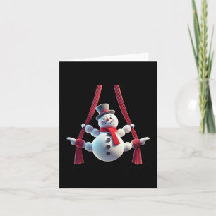 Aerial Christmas Snowman Performing Silks  Card