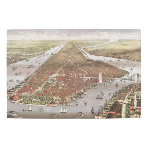 Aerial City View of Manhattan, New York, USA Metal Print