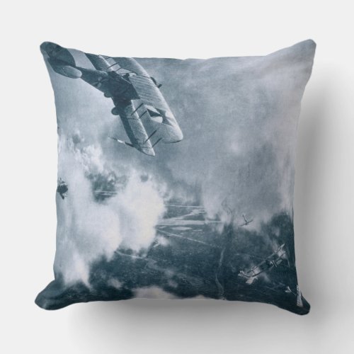 Aerial Combat on the Western Front World War One Throw Pillow