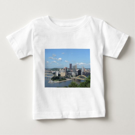 Aerial Downtown Pittsburgh Skyline Baby T-Shirt
