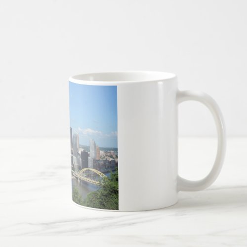 Aerial Downtown Pittsburgh Skyline Coffee Mug