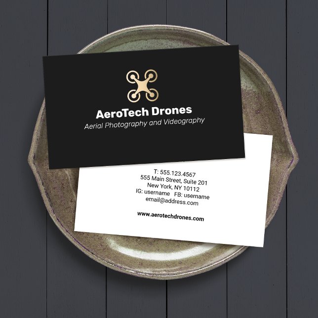 Aerial Drone Photography and Videography Company  Business Card (Creator Uploaded)