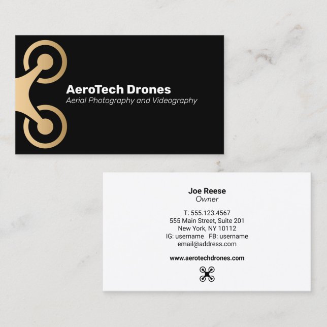 Aerial Drone Photography and Videography Company Business Card