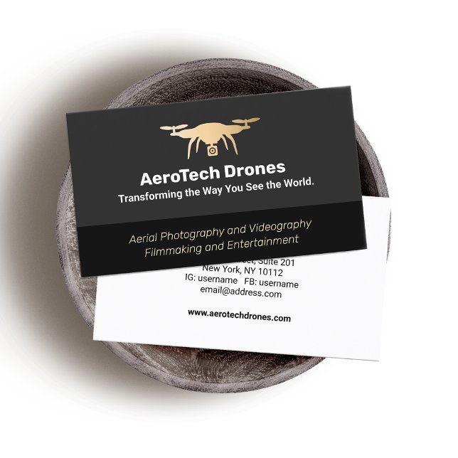Aerial Drone Photography and Videography Service Business Card (Creator Uploaded)