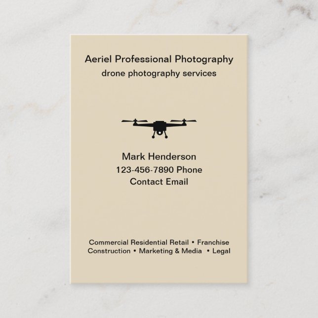 Aerial Drone Photography Modern Business Cards (Front)