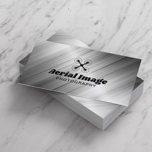 Aerial Drone Photography Professional Metal Business Card (Creator Uploaded)