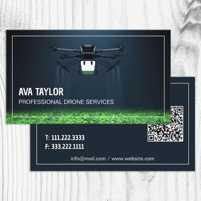 Aerial Drone UAV Custom QR Business Card (UAV Custom QR Business Cards)