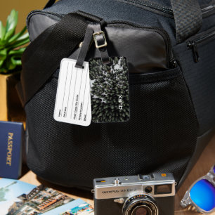 Aerial Drone View of Snow-Covered Treetops Luggage Tag