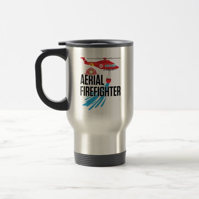 Aerial Firefighter Firefighting Travel Mug (Left)