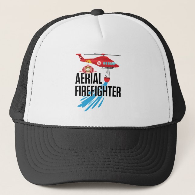 Aerial Firefighter Firefighting Trucker Hat (Front)
