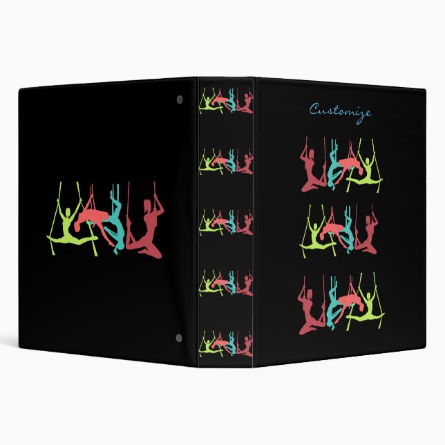 Aerial Fitness Poses Thunder_Cove 3 Ring Binder (Background)