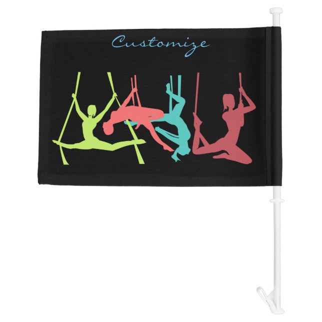 Aerial Fitness Poses Thunder_Cove Car Flag (Back)