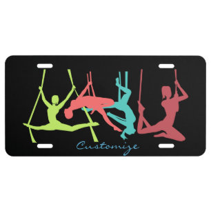 Aerial Fitness Poses Thunder_Cove License Plate