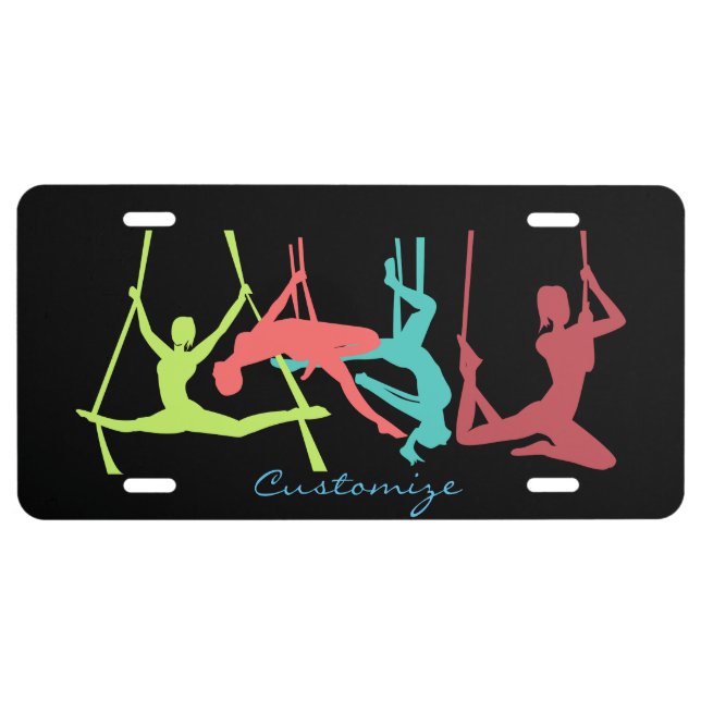 Aerial Fitness Poses Thunder_Cove License Plate (Front)