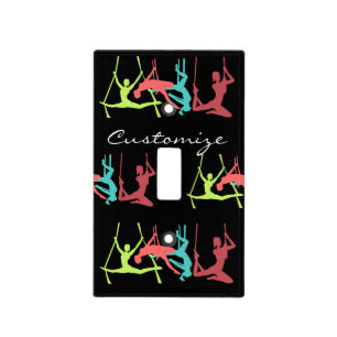 Aerial Fitness Poses Thunder_Cove Light Switch Cover