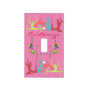 Aerial Fitness Poses Thunder_Cove Light Switch Cover
