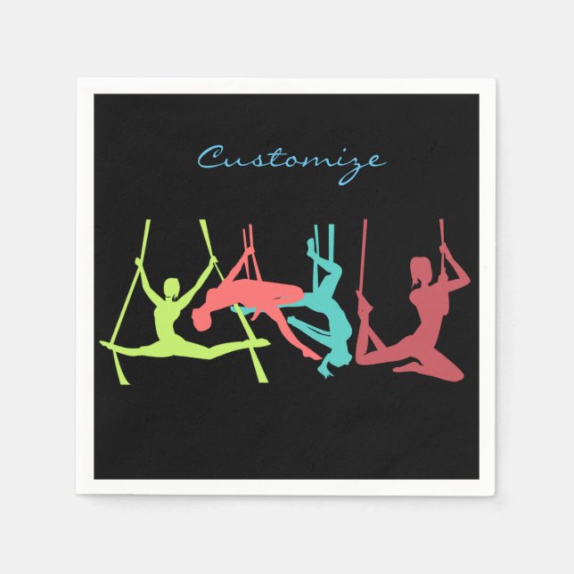 Aerial Fitness Poses Thunder_Cove Napkins (Front)
