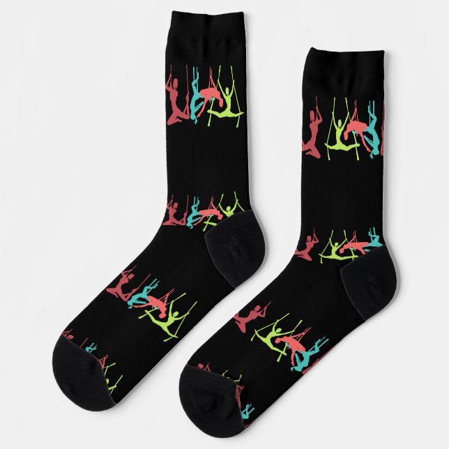 Aerial Fitness Poses Thunder_Cove Socks (Left)