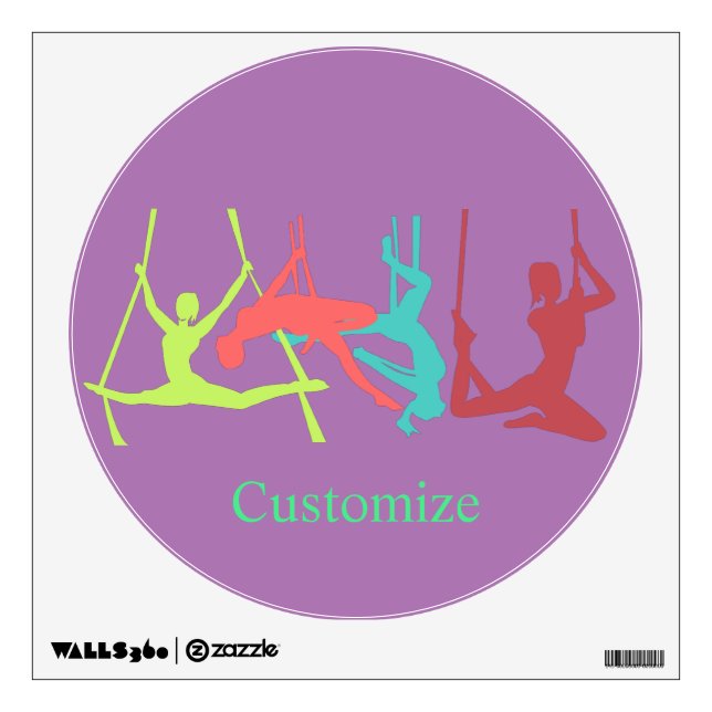 Aerial Fitness Poses Thunder_Cove  Wall Decal (Front)
