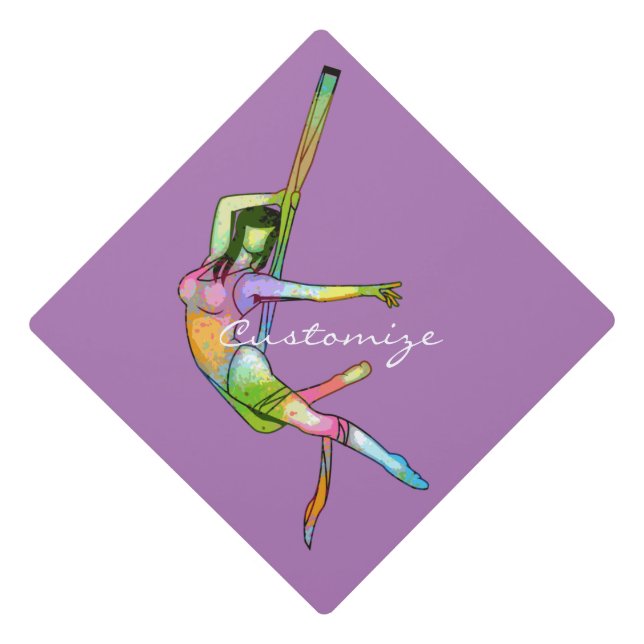 Aerial Fitness Yoga Thunder_Cove Graduation Cap Topper (Front)