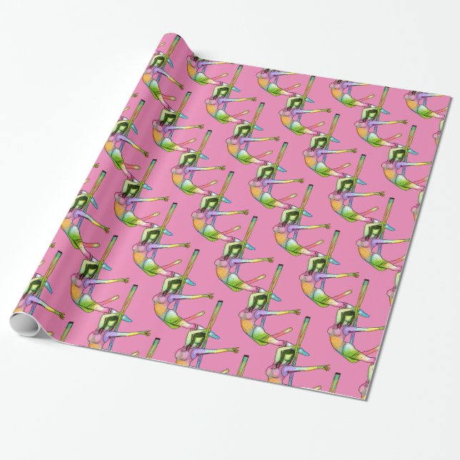 Aerial Fitness Yoga Thunder_Cove Wrapping Paper (Unrolled)