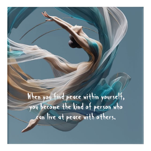 Aerial flying Air Yoga Instructor Pilates Fitness Acrylic Print (Front)