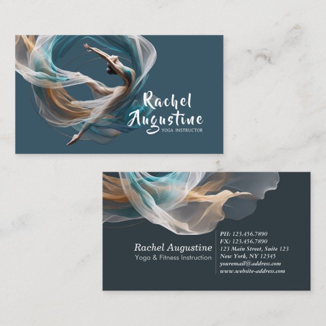 Aerial flying Air Yoga Instructor Pilates Fitness Business Card (Front/Back)