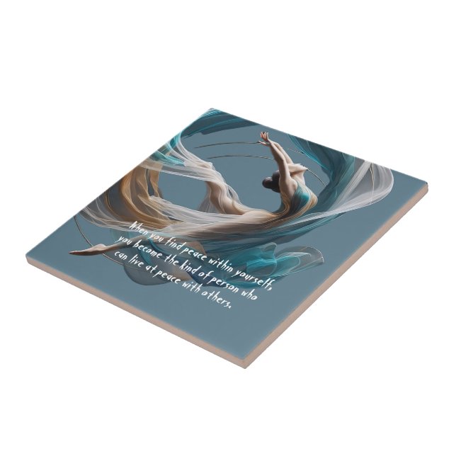 Aerial flying Air Yoga Instructor Pilates Fitness Ceramic Tile (Side)