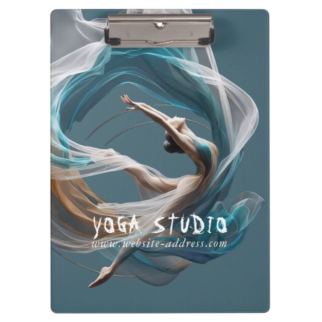 Aerial flying Air Yoga Instructor Pilates Fitness Clipboard (Front)