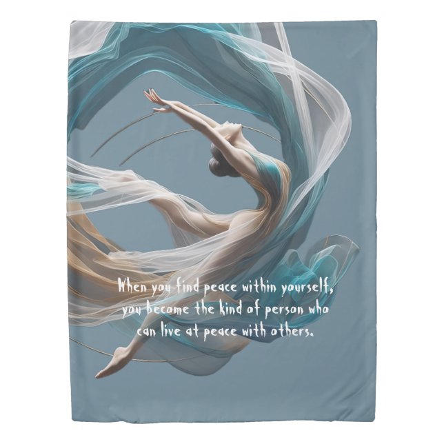 Aerial flying Air Yoga Instructor Pilates Fitness Duvet Cover (Front)