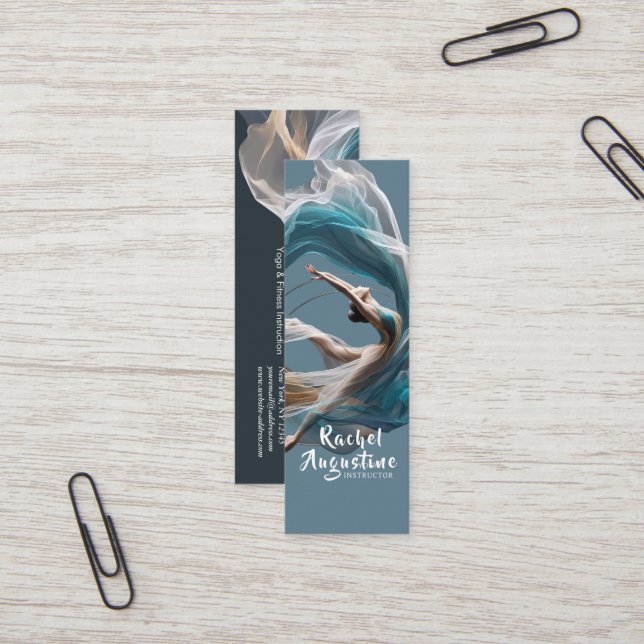 Aerial flying Air Yoga Instructor Pilates Fitness Mini Business Card (Front/Back In Situ)
