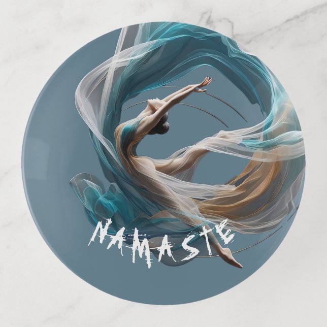 Aerial flying Air Yoga Instructor Pilates Fitness Trinket Tray (Front)