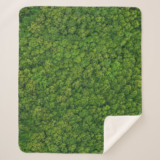 Aerial forest view, top view, copy space. sherpa blanket (Front)