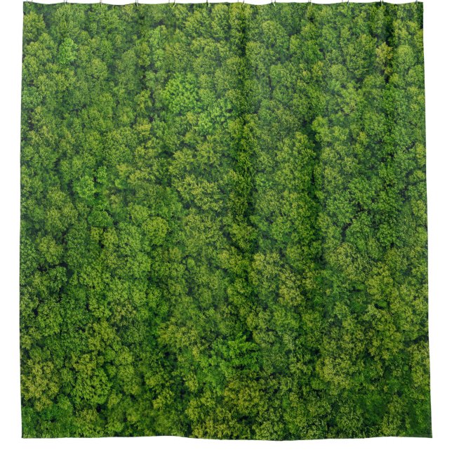 Aerial forest view, top view, copy space. shower curtain (Front)