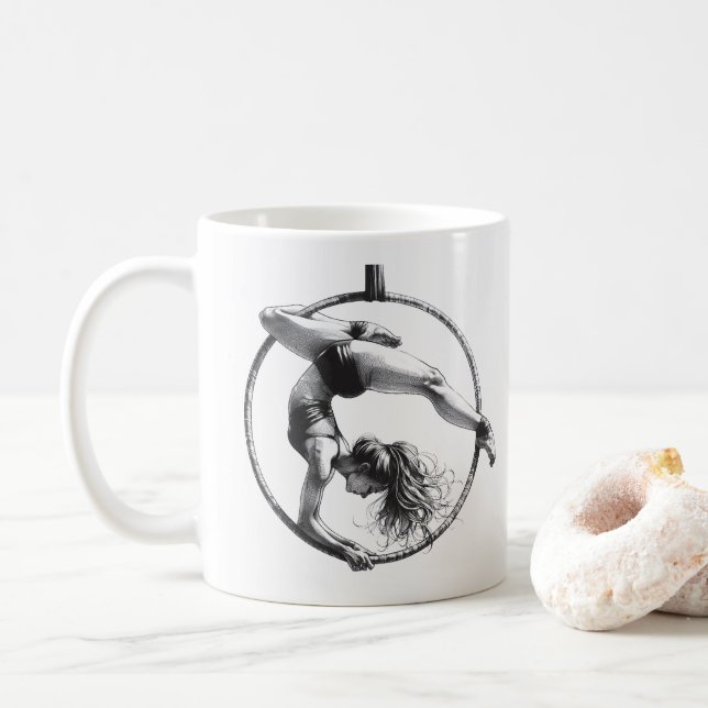Aerial Hoop Lyra Customizable Name Coffee Mug (With Donut)