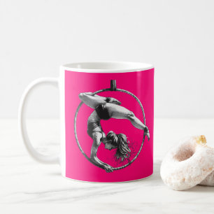 Aerial Hoop Lyra Customizable Name Pink Coffee Mug